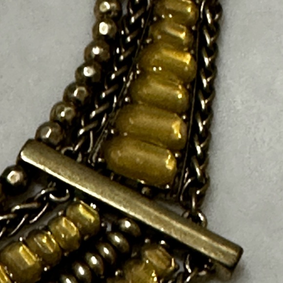 Lucky Brand Necklace Bib Collar Gold Tone Egyptian Style Statement - Picture 4 of 9